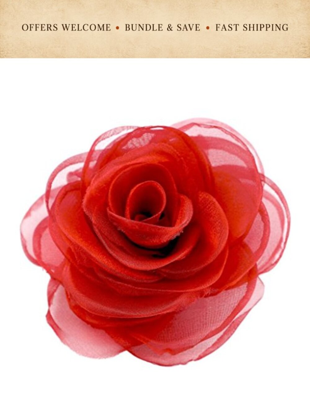 Merdia Floral Rose Brooch Pin Hair Clip Alligator Wedding
